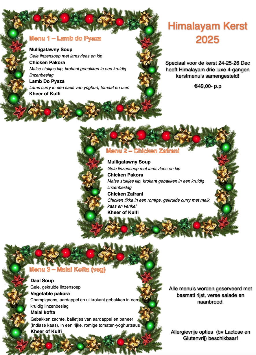 kerst menu 2025